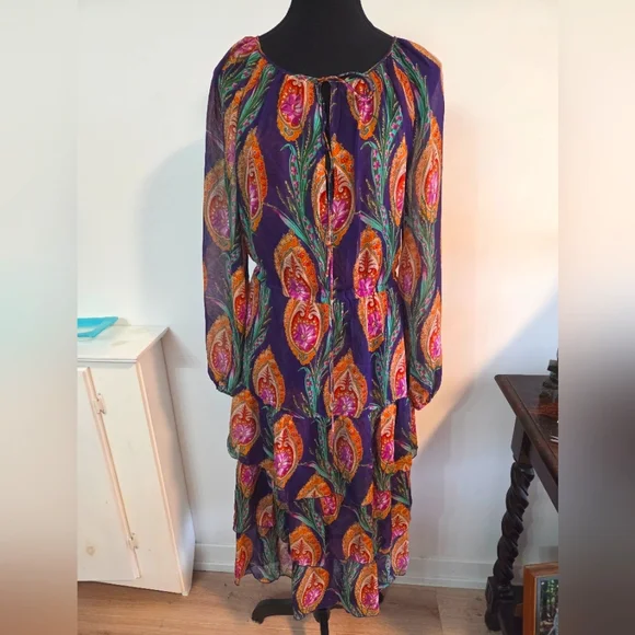 The Kooples silk floral maxi Sz M - Picture 3 of 13